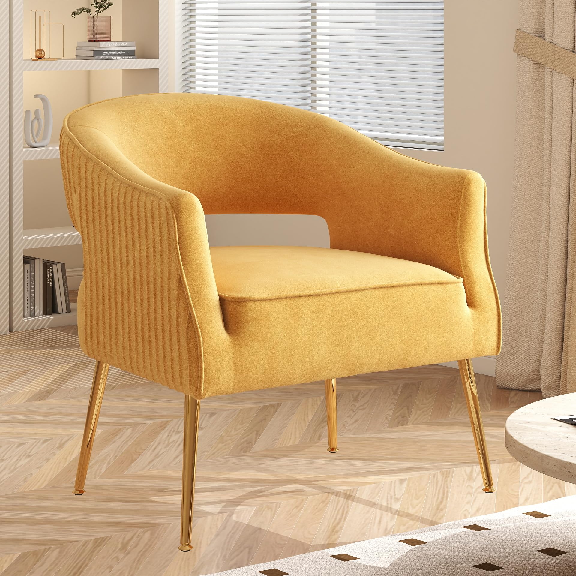 Amazon.co.jp: SEYNAR モダンベルベットアクセントチェア、クッション